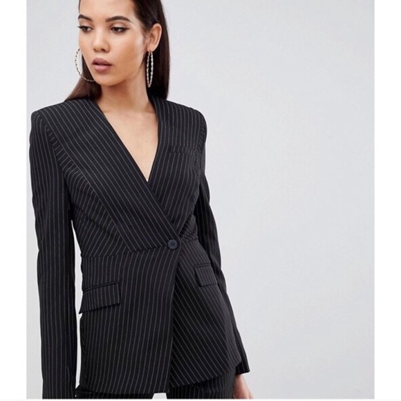 ASOS Jackets & Blazers - ASOS Tall Pinstripe Blazer in Black